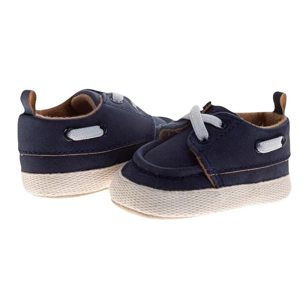 Josmo Unisex Infant Baby Size 3 Casual Sneakers Slip On‎ Crib Shoes Navy Blue